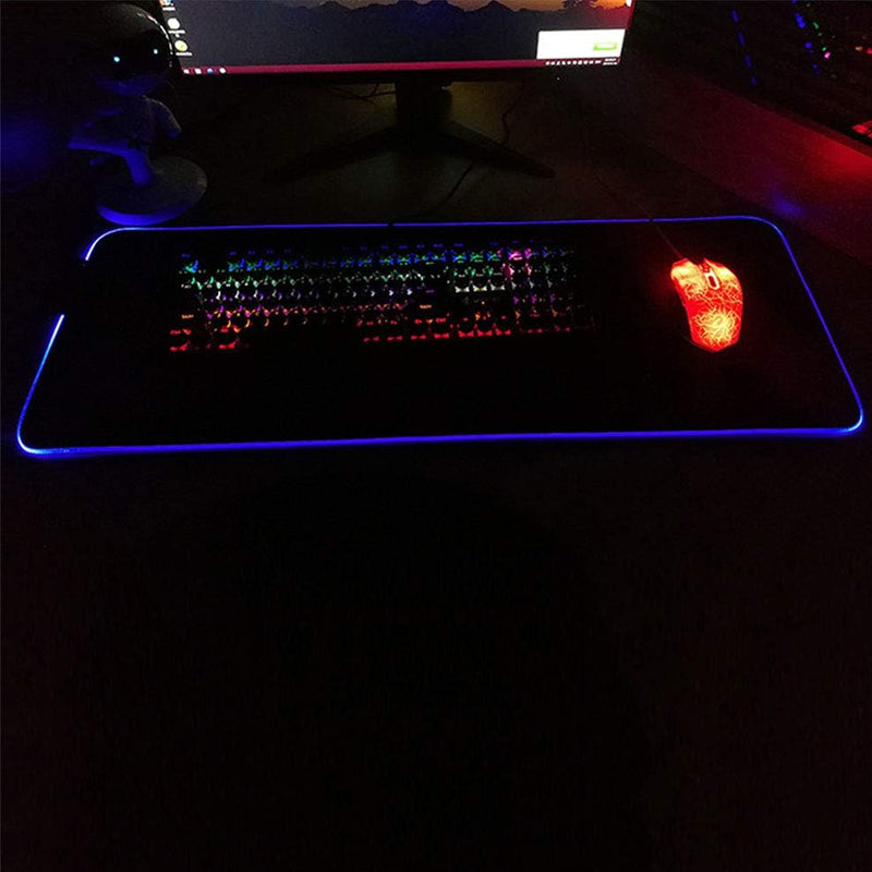 RGB LED Lighting Computer Gaming Mouse Pad with 10 Lighting Modes