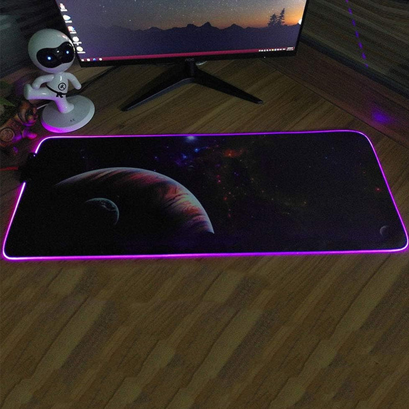 RGB LED Lighting Computer Gaming Mouse Pad with 10 Lighting Modes