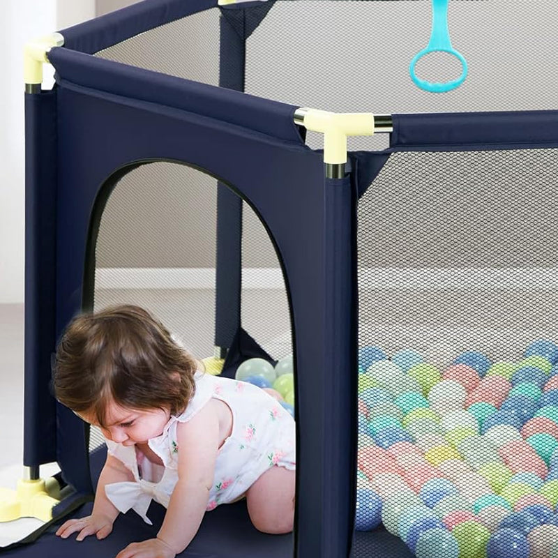 6 Sides Breathable Mesh Large Indoor Playpen for Toddlers and Babies