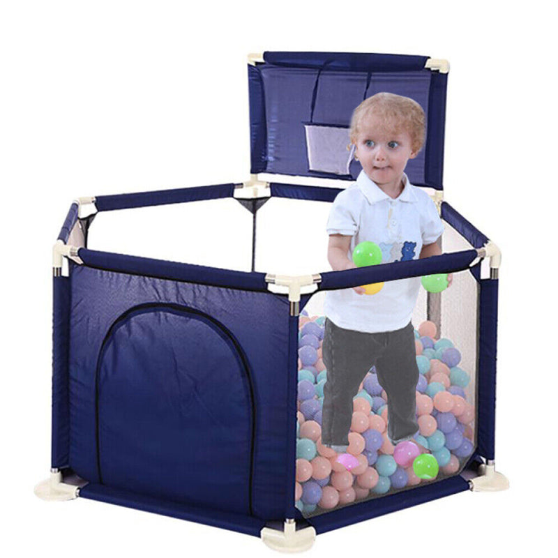 6 Sides Breathable Mesh Large Indoor Playpen for Toddlers and Babies