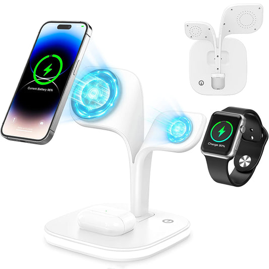 5 in1 Foldable Wireless Fast Charger Dock Station for Apple - Available in Black and White