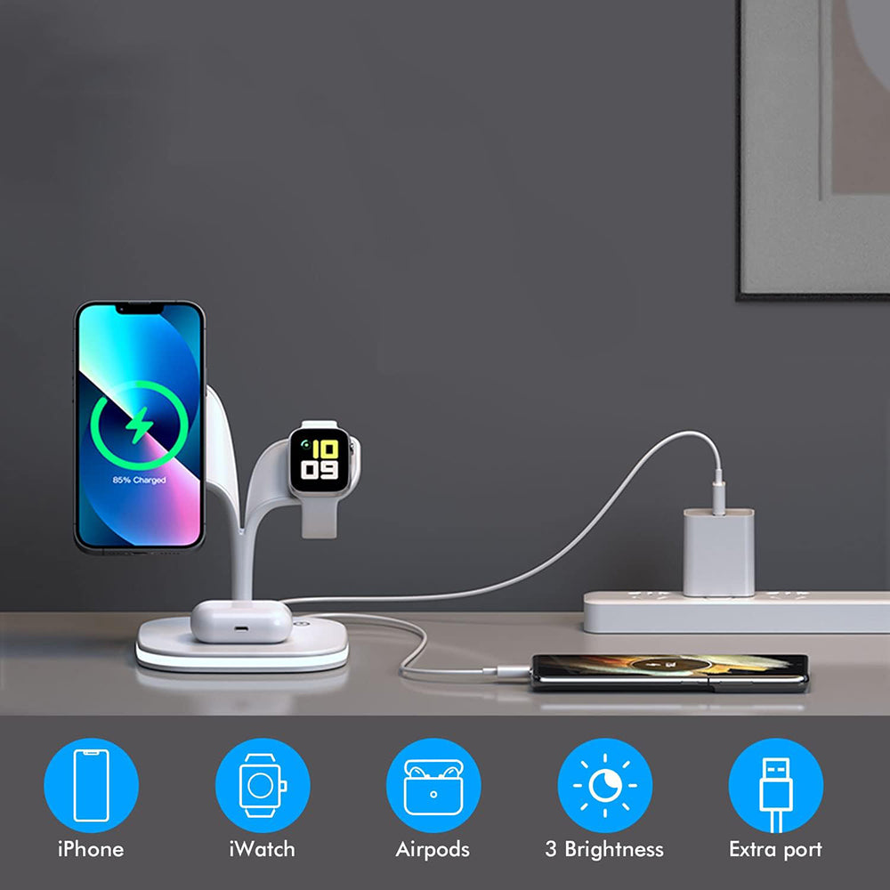 5 in1 Foldable Wireless Fast Charger Dock Station for Apple - Available in Black and White