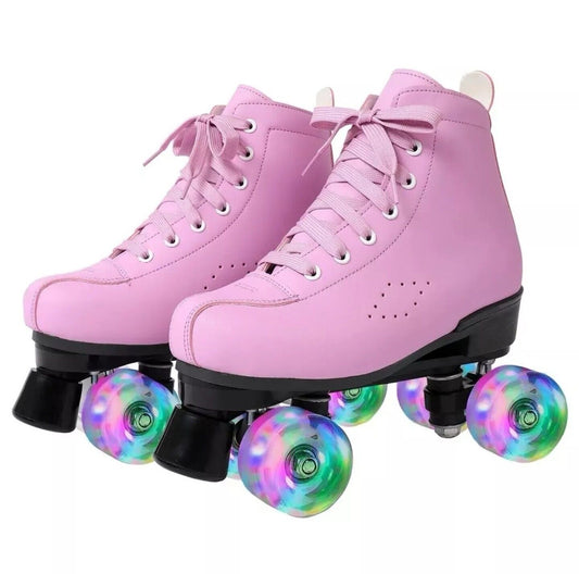 Kelodo Kids Roller Skates - Quad Style with LED Light-Up Wheels