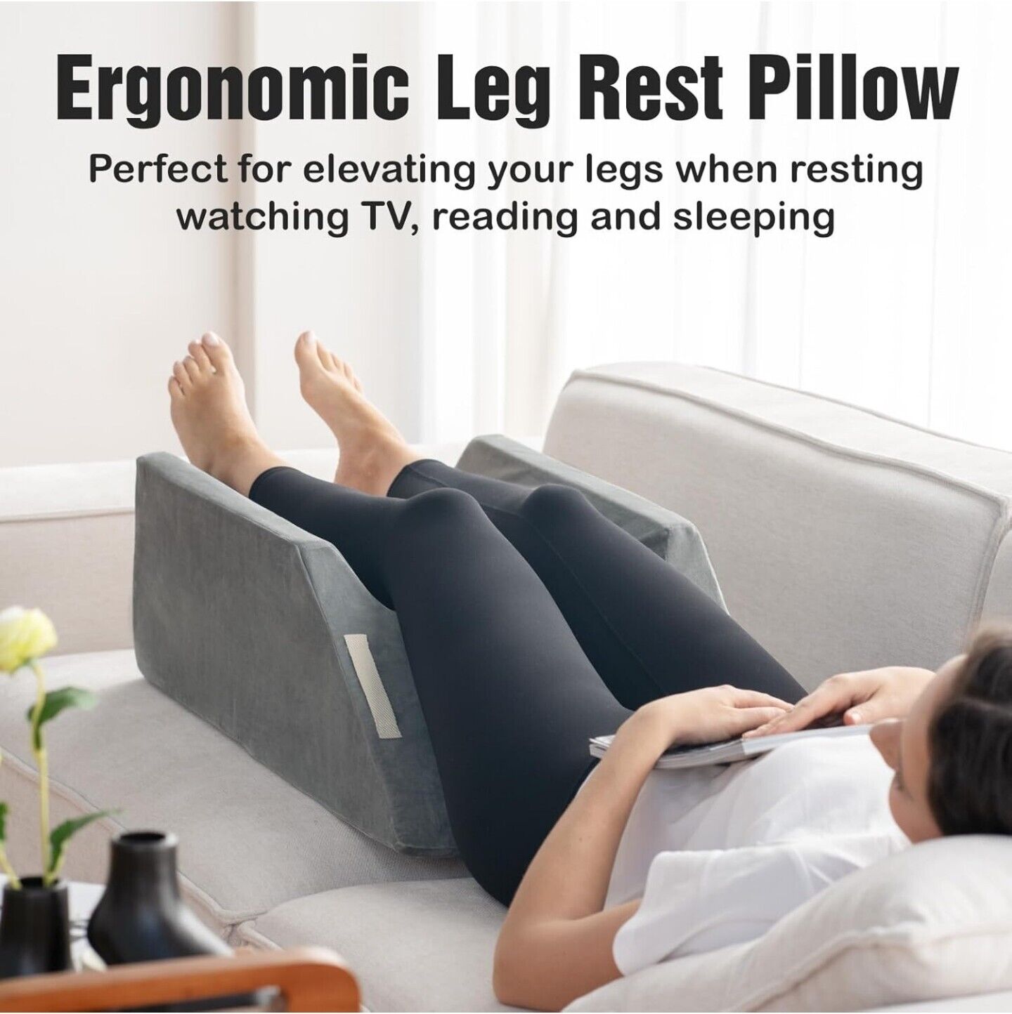 Pain Relief Elevating Memory Foam Leg Resting Pillow - Wedge