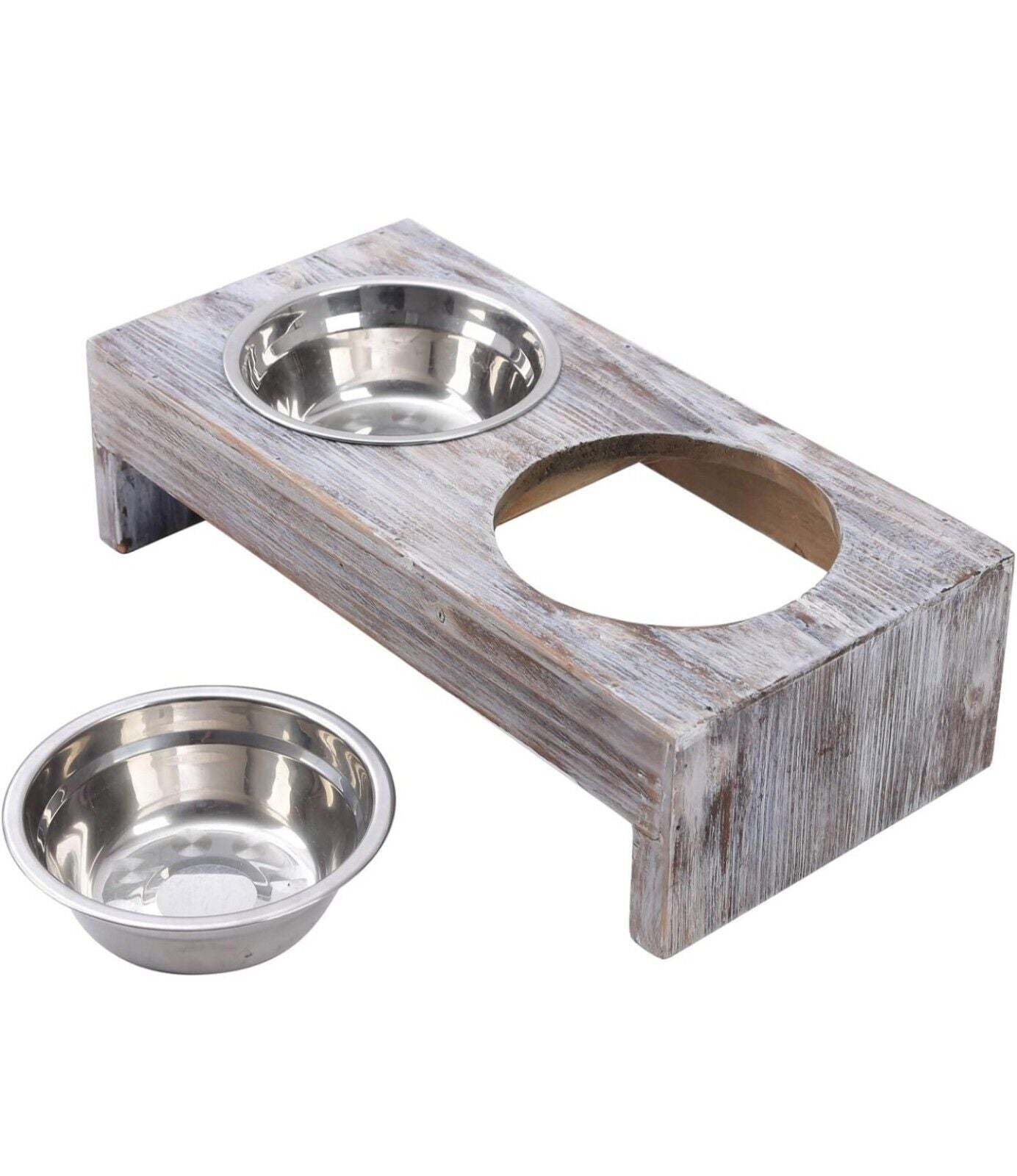 Vencipo Feeding Station for dogs with 2 x raised Stainless Steel Bowls