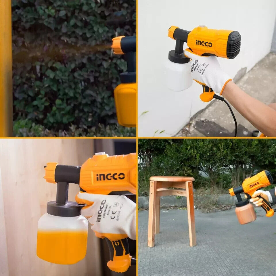 INGCO Corded Paint Sprayer with 800ml Detachable Container - Easy to use