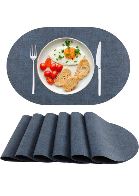 Placemats PU Leather Place Mats Washable Heat Resistant Table Mats Set of 6...