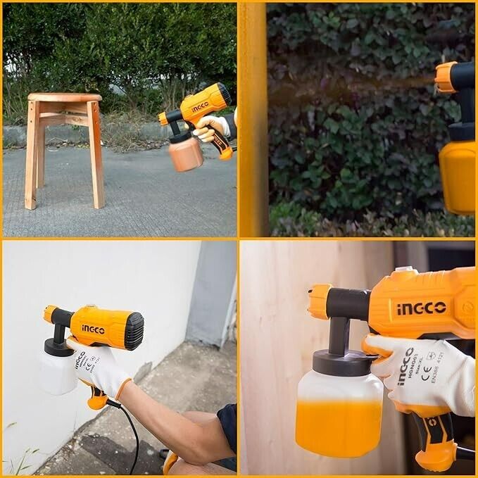 INGCO Corded Paint Sprayer with 800ml Detachable Container - Easy to use