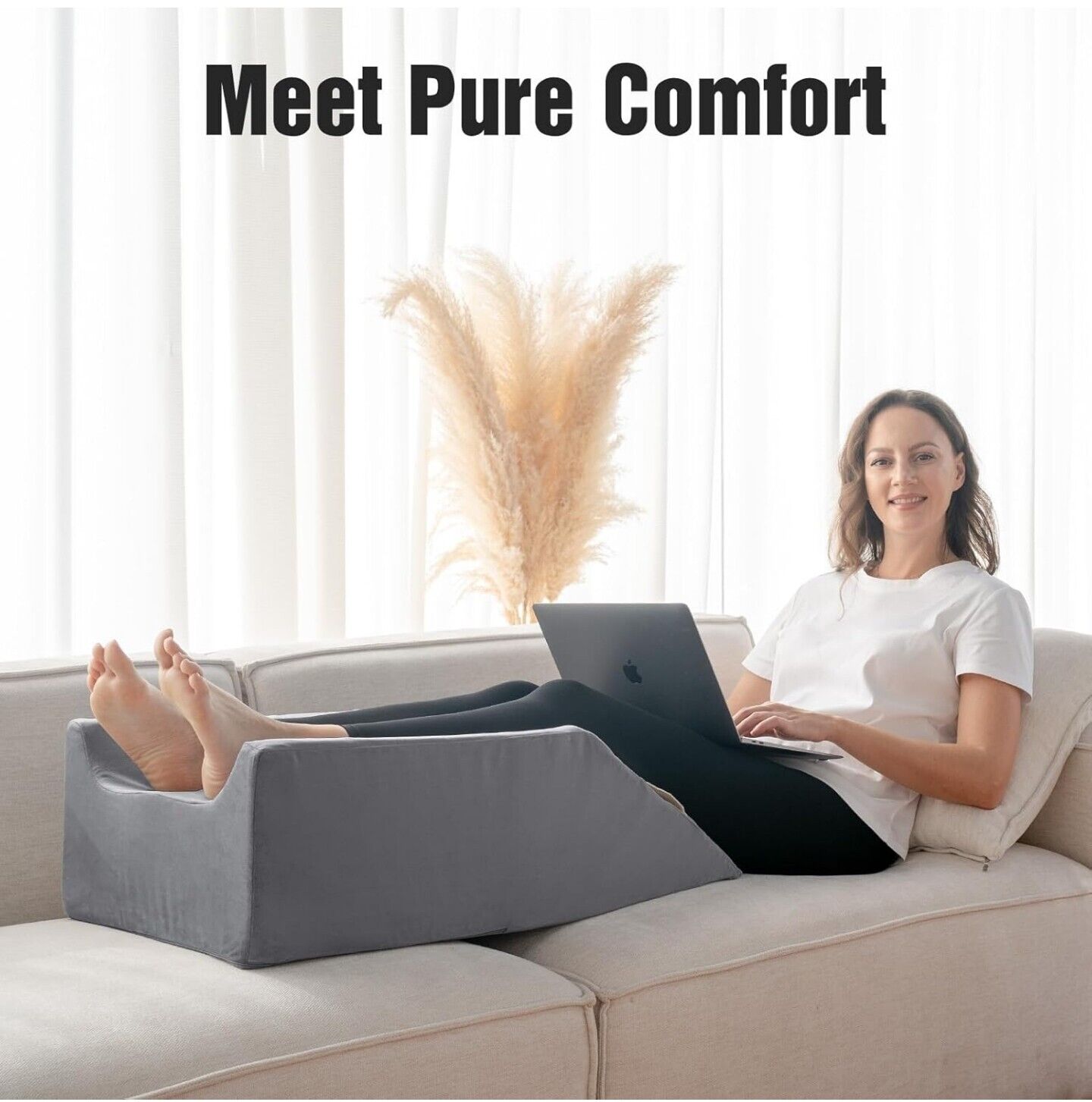 Pain Relief Elevating Memory Foam Leg Resting Pillow - Wedge