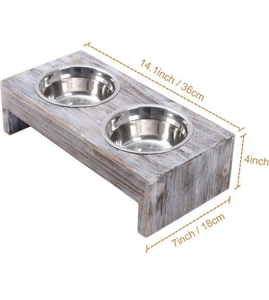 Vencipo Feeding Station for dogs with 2 x raised Stainless Steel Bowls