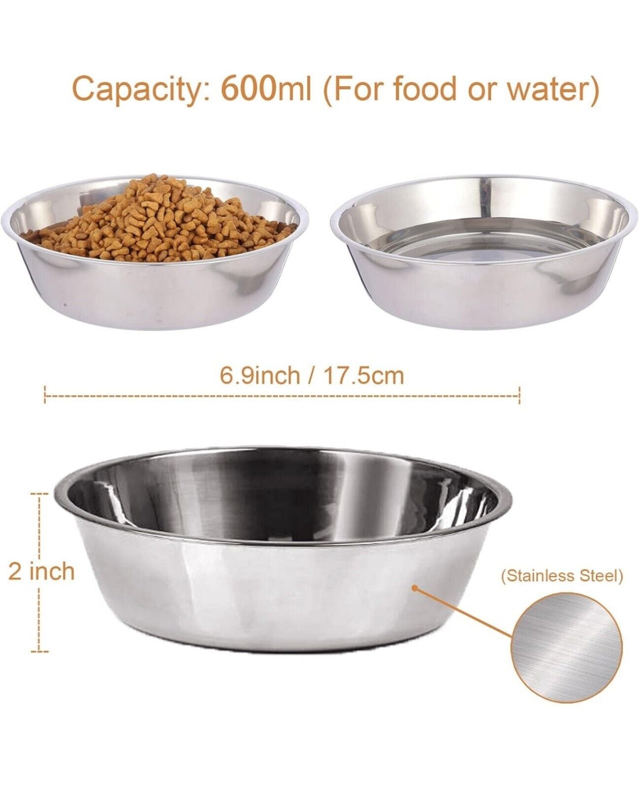 Satauko 2 Heights Adjustable Dogs Feeding Station with 2 x Stainless Steel Bowls