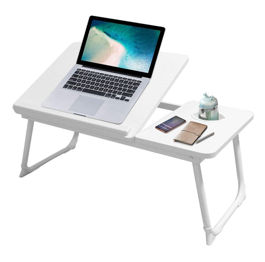 Laptop Desk, Laptop Bed Table with Foldable Legs & Cup Slot, Reading Holder Bed