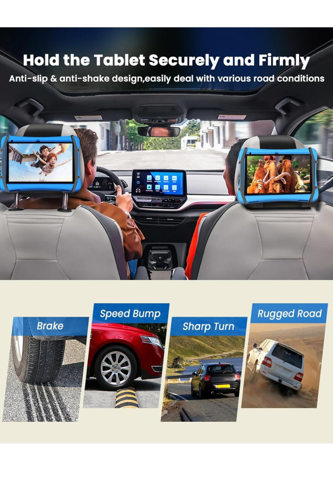 WONNIE Upgraded Car Headrest Tablet Holder Suitable for 7-12.9'' Tablets