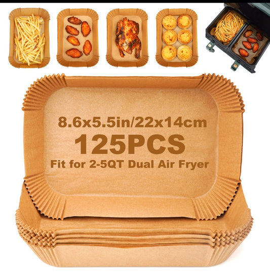 Ctizne Disposable Air Fryer Liners - 22x14x4.5 cm Rectangle (2 Packs - 250Pcs)